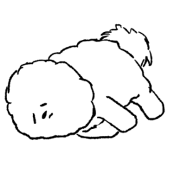 emotional white puppy