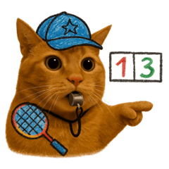 Just Orange Cat Badminton Reactions