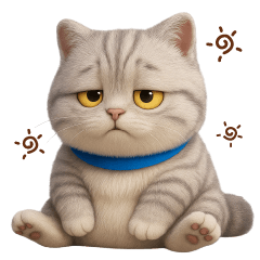 Chubby Gray Cat (MINI)EN