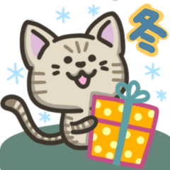 kijitora-cat sticker winterversion