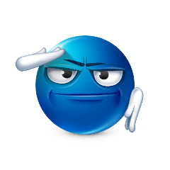 Troll Face Blue Emoji