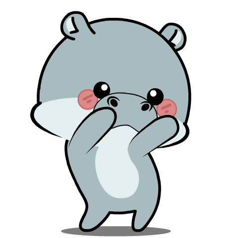 Cute Hippo : Pop-up stickers