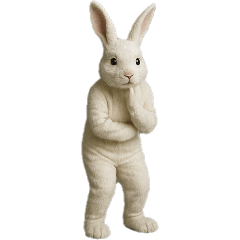[For arrangement]white rabbit suits man