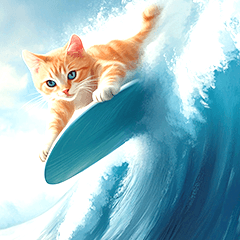 Surfcat Sticker