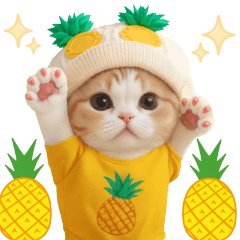 scottish fold and pineapple sticker2
