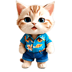 Aloha shirt cat