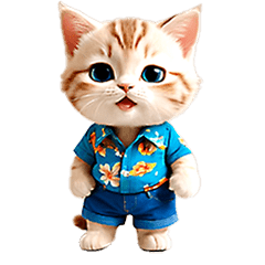 Aloha shirt cat