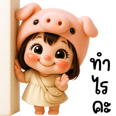 Little Girl Ponk Pig Hat