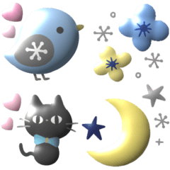 PUKUPUKU space girly sticker NEW font