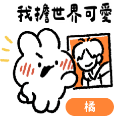Office bunny meets their idol! (orange)
