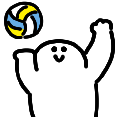 Smiling volleyball anime Sticker