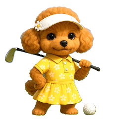 Nice Birdie Toy Poodle Golfer