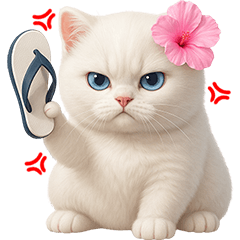 ❤️แมวขาว ดอกไม้ชมพู❤️