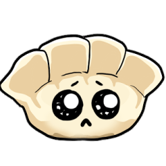 gyoza with a face