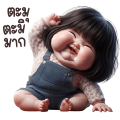 น้องอ้วงเอี๊ยมเสื้อลายดอก ยี่ฉิบเก้า