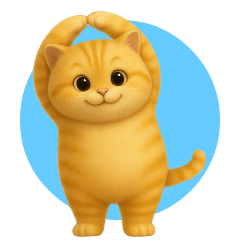 Animated stickers of a chubby tabby cat