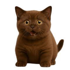 ダークブラウンの太った子猫 （NT）