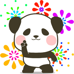 ぽってりパンダの夏スタンプ