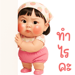 เด็กอ้วนชุดลายสตรอเบอร์รี่