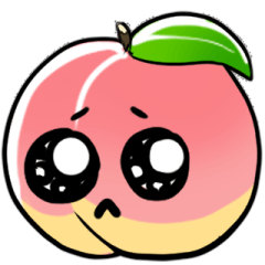 peach with a face