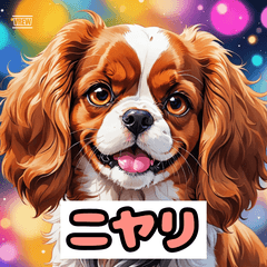 Cavalier Days Lovely Dog Stickers