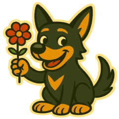 表情豊かな犬「」の文字なしスタンプです