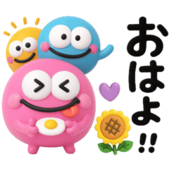 3d monster colorful sticker