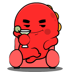 Red Grumpy Dino : Pop-up stickers