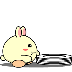 Yellow Round Rabbit : Effect stickers