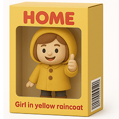 Girl in yellow raincoat