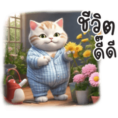 Cute Cat in Pajamas