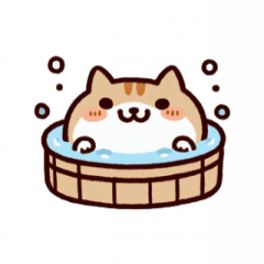 Bath Cat Smiling,