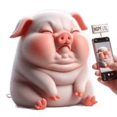 Pink Pig Giving Up on Life