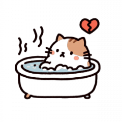 Bath Cat Heartbroken,
