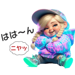 ネオンカラーの女の子✨ ぽっちゃりver.