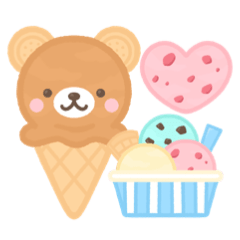 アイスクリーム♪もこもこスタンプデコ