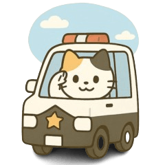ミケ猫そらのはたらく車スタンプ