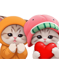 scotish fold mikan and suika sticker