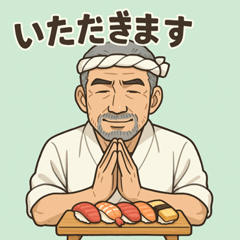 Ryu the Sushi Master  Cool Chef Stickers