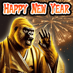 [resale]Happy Golden Handsome Gorilla