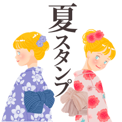 Summer BIG yukata girl sticker!