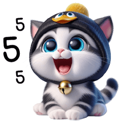 A little cat with blue eyes duck head