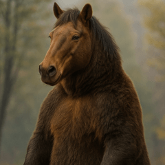 Horse Bear Sticker