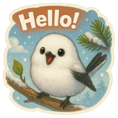 귀엽고 포근한 흰뺨오목눈이 스티커