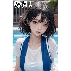 Daily language of swimming pool girls