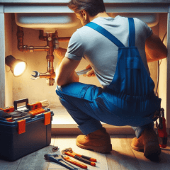 背中で語る配管工たち