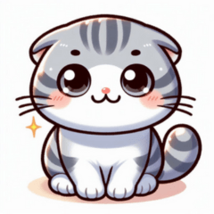 Adorable Scottish Fold cat Stickers