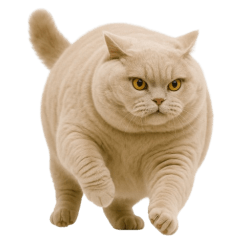 Chubby grey Cat Nervous face! (No text)