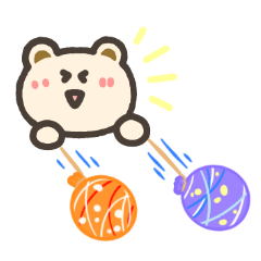 Cream fluffy bear. Summer