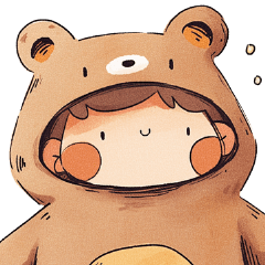 Young man wearing a bear costume
